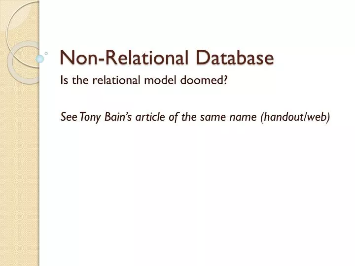 non relational database