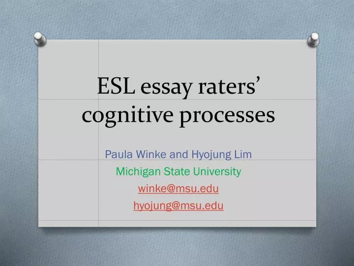 esl essay raters cognitive processes