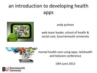 an introduction to developing health apps