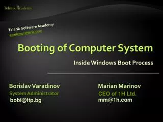 Booting of Computer System