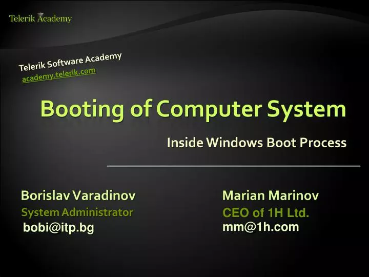 booting of computer system