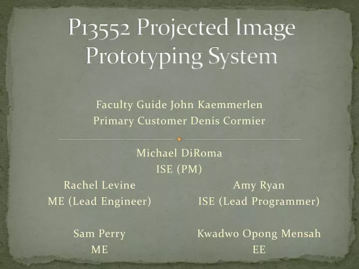 p13552 projected image prototyping system