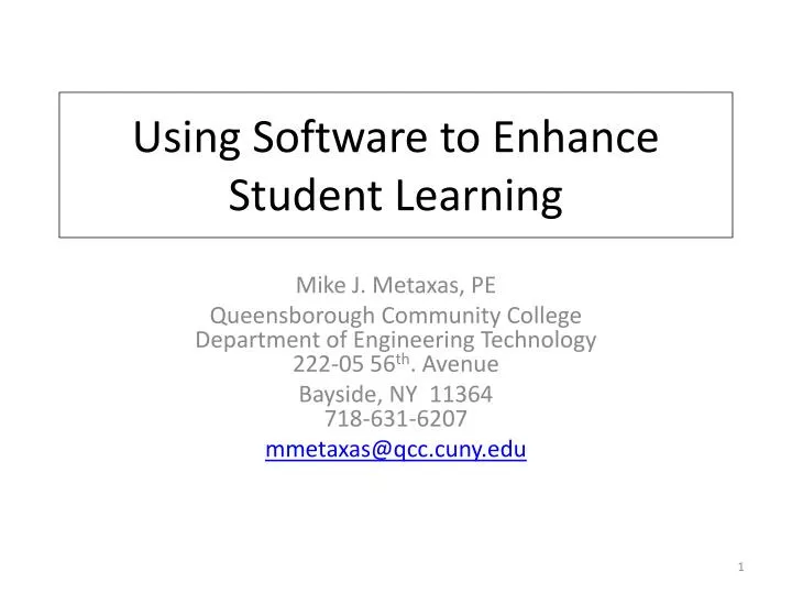 using software to enhance student learning