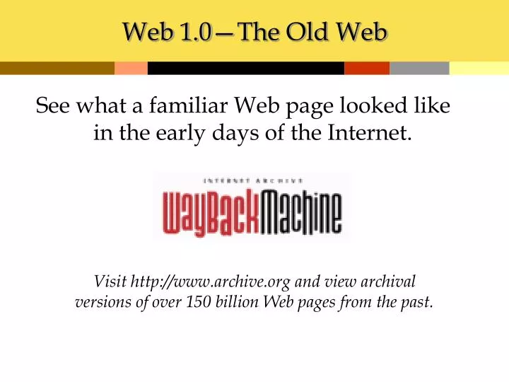 web 1 0 the old web