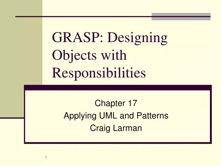 grasp designing objects with responsibilities