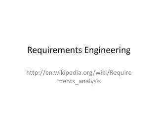 Requirements Engineering