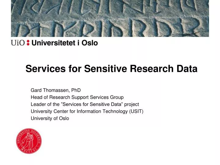 services for sensitive research data