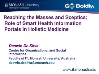 Reaching the Masses and Sceptics: Role of Smart Health Information Portals in Holistic Medicine