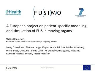 A European project on patient-specific modeling and simulation of FUS in moving organs