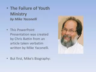 The Failure of Youth Ministry by Mike Yaconelli