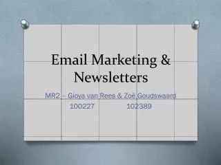 Email Marketing &amp; Newsletters