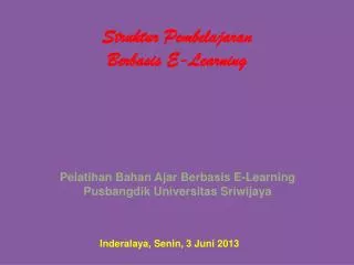 Struktur Pembelajaran Berbasis E-Learning