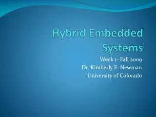 Hybrid Embedded Systems