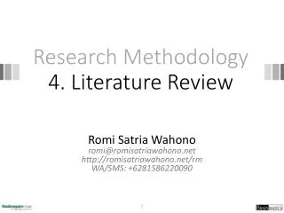 Research Methodology 4. Literature Review