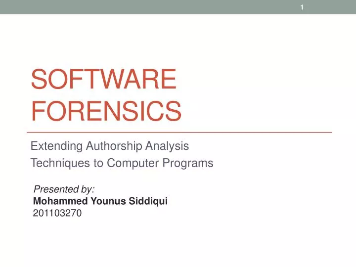 software forensics