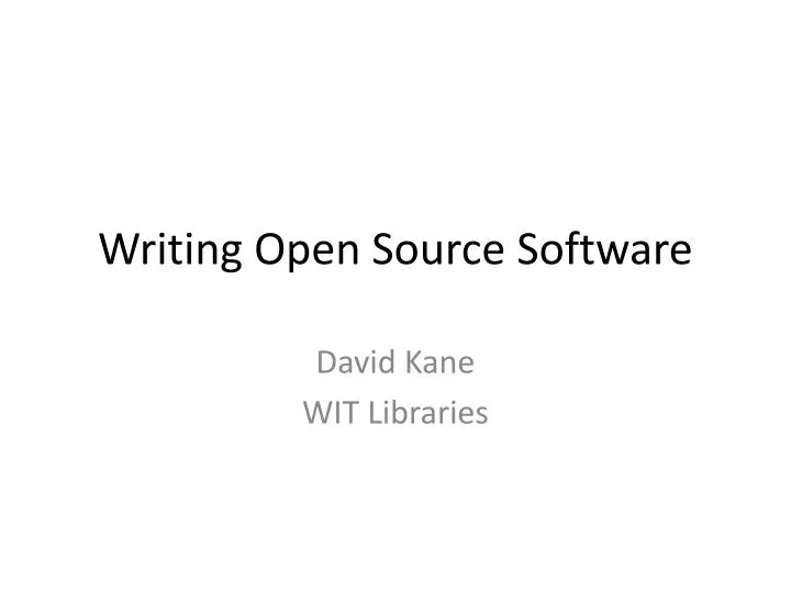 writing open source software