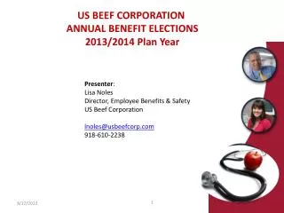 US BEEF CORPORATION ANNUAL BENEFIT ELECTIONS 2013/2014 Plan Year