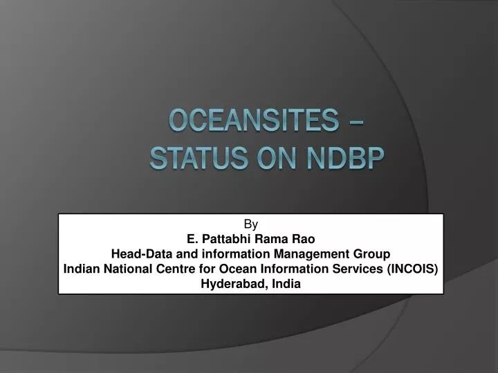 oceansites status on ndbp