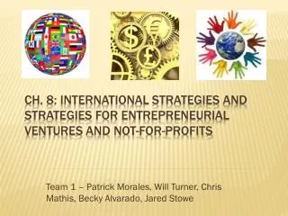 Ch. 8: International Strategies and Strategies for Entrepreneurial Ventures and Not-For-Profits