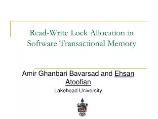 Read-Write Lock Allocation in Software Transactional Memory