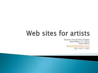 Web sites for artists