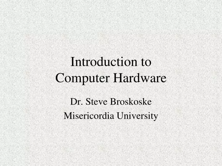 introduction to computer hardware