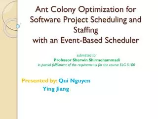 Ant Colony Optimization for Software Project Scheduling and Staffing with an Event-Based Scheduler