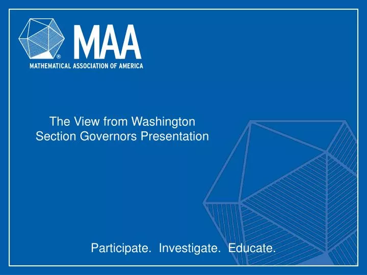 the view from washington section governors presentation