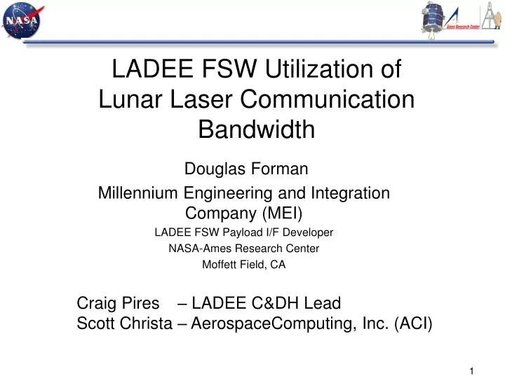 ladee fsw utilization of lunar laser communication bandwidth