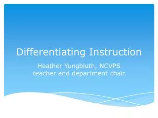 Differentiating Instruction