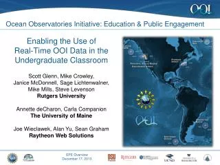 Ocean Observatories Initiative: Education &amp; Public Engagement