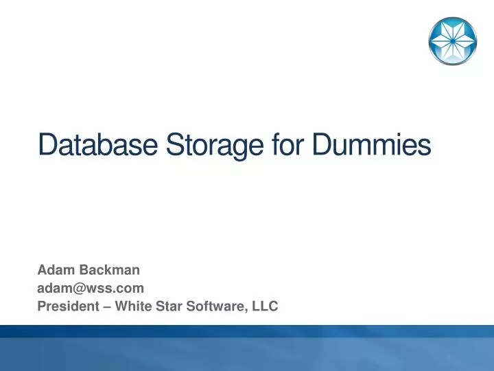database storage for dummies