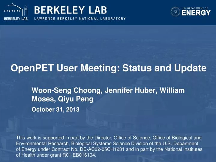 openpet user meeting status and update