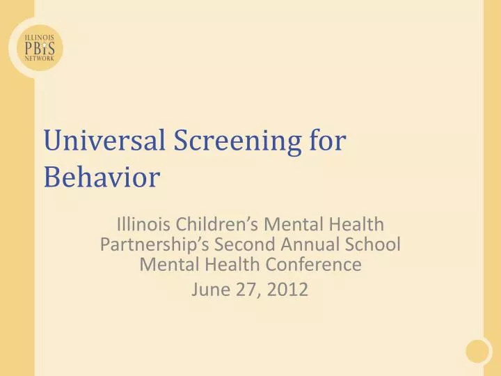 universal screening for behavior