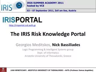 The IRIS Risk Knowledge Portal