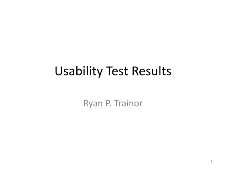 usability test results