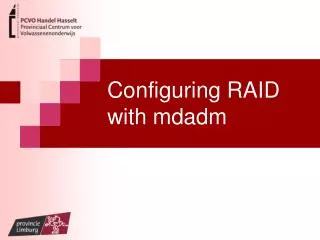 Configuring RAID with mdadm