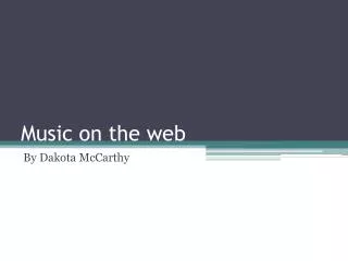 Music on the web