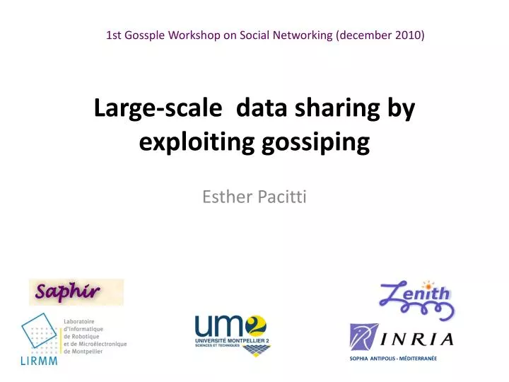 large scale data sharing by exploiting gossiping
