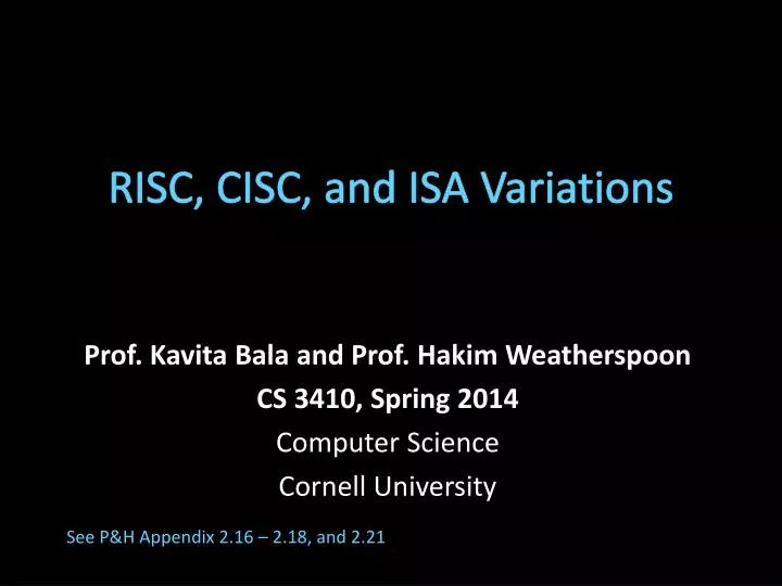 risc cisc and isa variations