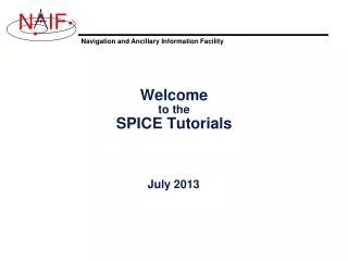 Welcome to the SPICE Tutorials