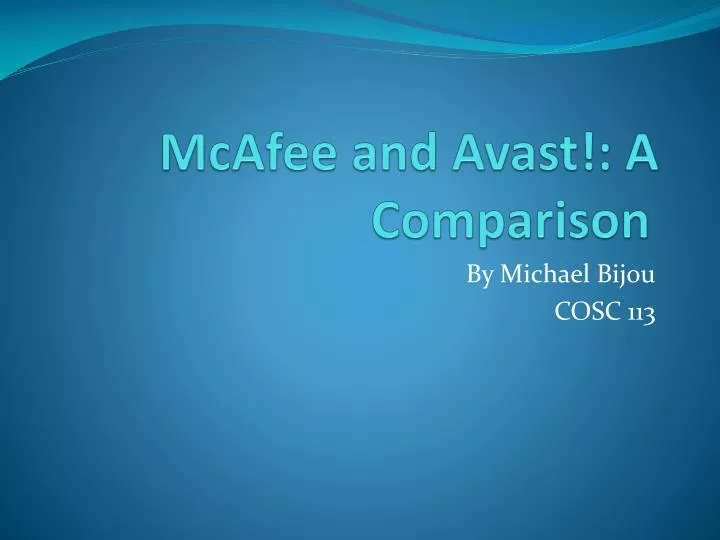 mcafee and avast a comparison