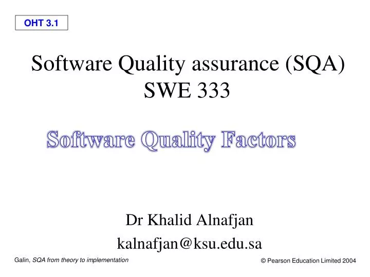 software quality assurance sqa swe 333