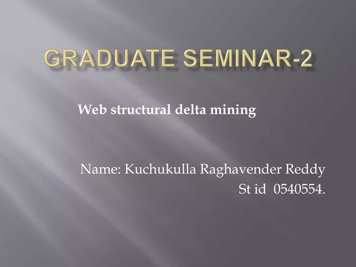graduate seminar 2