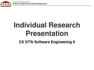 Individual Research Presentation