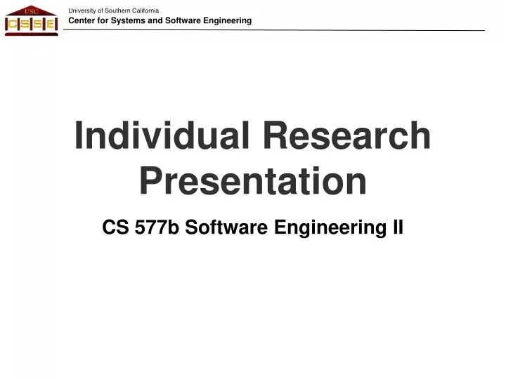 individual research presentation