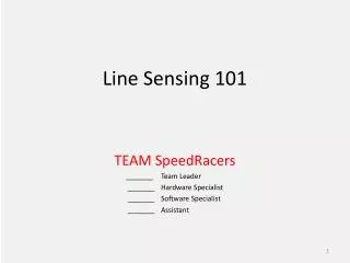 Line Sensing 101