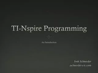 TI-Nspire Programming