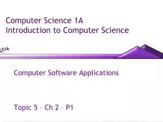 computer science 1a introduction to computer science