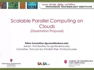 Scalable Parallel Computing on Clouds (Dissertation Proposal)